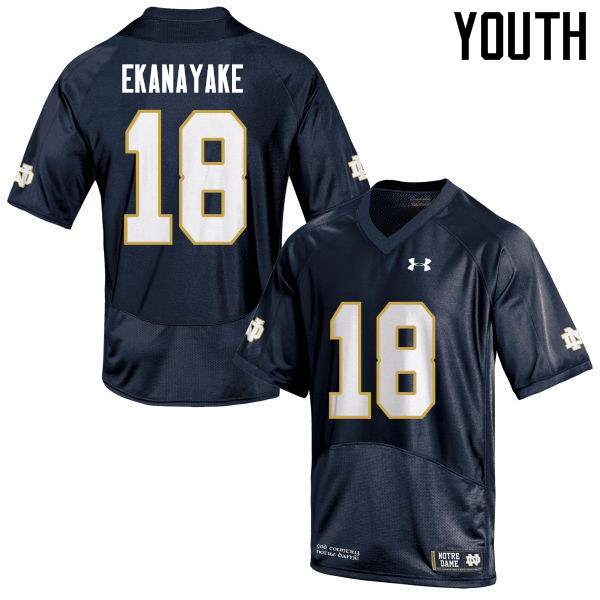 Youth #18 Cameron Ekanayake Notre Dame Fighting Irish College Football Jerseys Sale-Navy